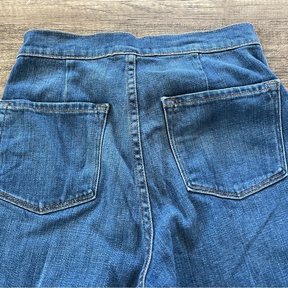 Frame Sweetzer High Water Cropped Jean Wide Leg Flare Stretch Sailor Pants 24 - Picture 12 of 17